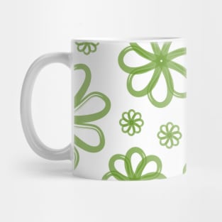 Green flowers seamless pattern Mug